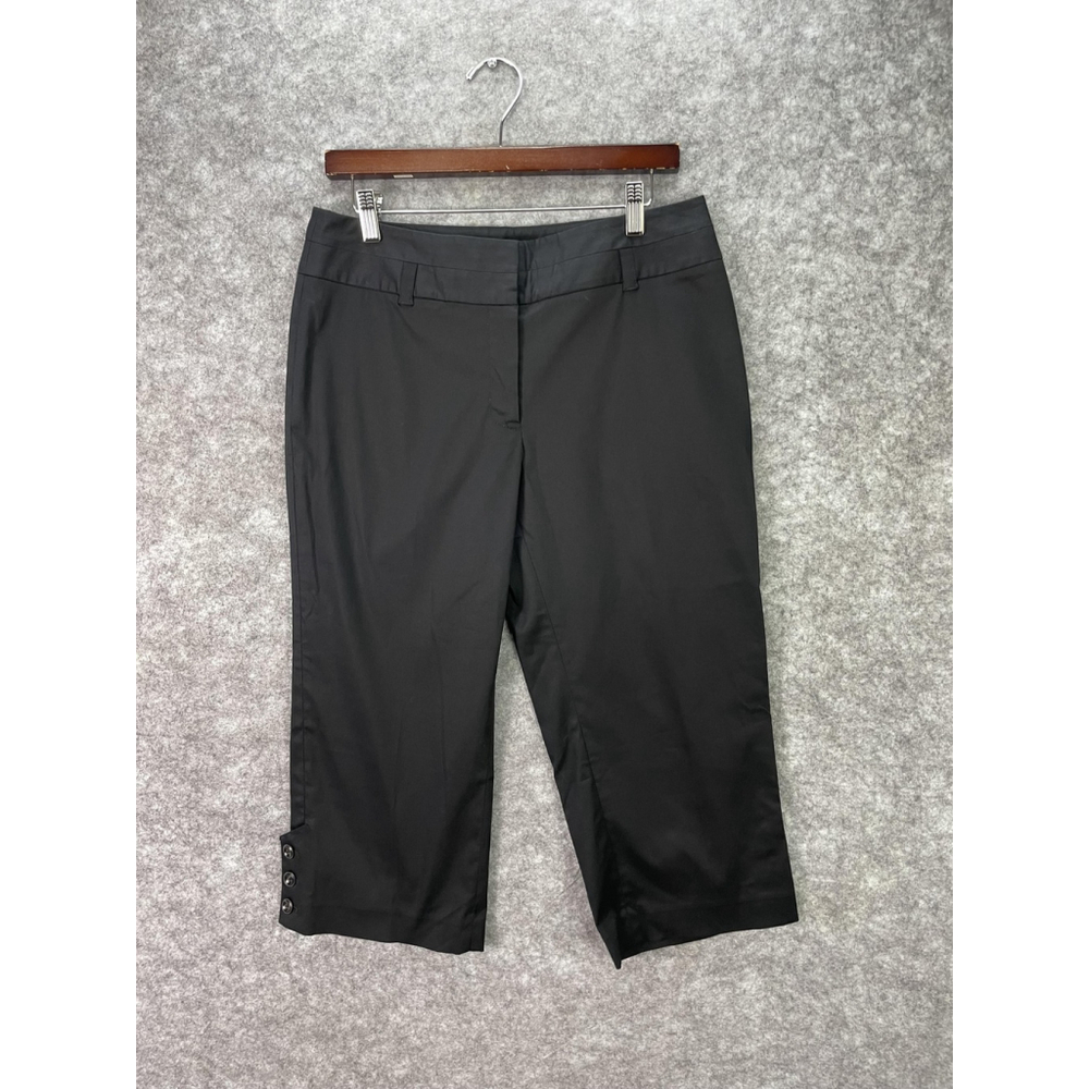 White House Black Market Pants Womens 8 Cropped Button Detail Stretch Capris